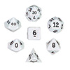 KP02926-OPAQUE DICE 7PC SET WHITE