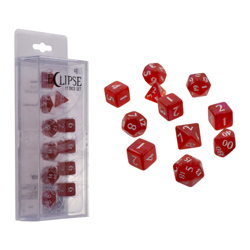 ECLIPSE SHIMERING ACRYLIC 11 DICE SET APPLE RED