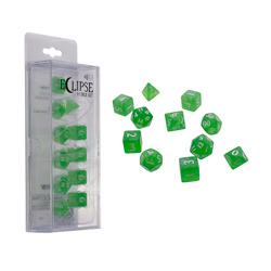 ECLIPSE SHIMERING ACRYLIC 11 DICE SET LIME GREEN