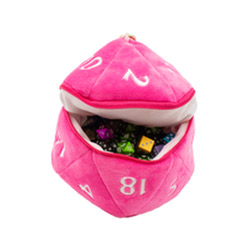 D20 DICE BAG PLUSH GAMER POUCH HOT PINK