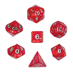 KP02963-PEARLIZED DICE POLYHEDRAL 7PC RED
