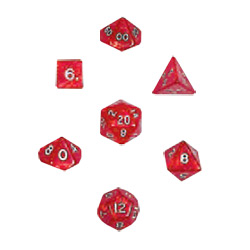 KP09942-PEARLIZED DICE 10PC SET RED