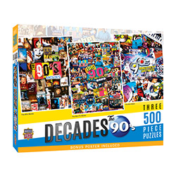 MPC32330-DECADES THE 90'S 3-PACK 500PC PUZZLE