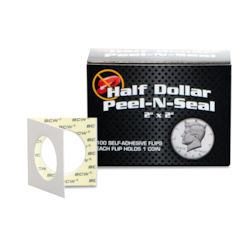 UBCWPS2HDLR100-PAPER COIN FLIPS BOXED ADHESIVE HALF DOLLAR 100CT