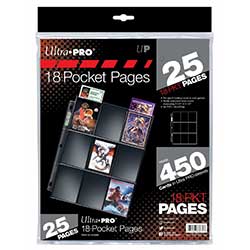 UP1825S-PAGES 18 POCKET SILVER TOPLOADING 25 PACK
