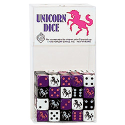 KP00542-UNICORN DICE 16MM ASSORTMENT
