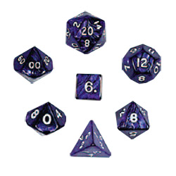 KP02983-PEARLIZED DICE 7PC SET PURPLE