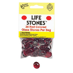 KP05005-LIFE STONES 20/BAG RED