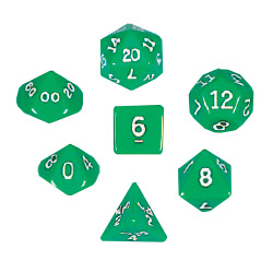 KP10055-OPAQUE DICE 10PC SET GREEN