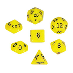 KP10058-OPAQUE DICE 10PC SET YELLOW