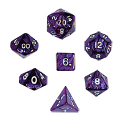 KP10077-PEARLIZED DICE 10PC SET PURPLE