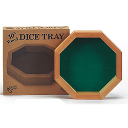 KP11888-DICE TRAY WOOD 10"