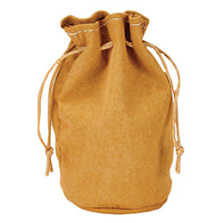 KP19042-DICE BAG LEATHER POUCH TAN SM 3"X4.5"
